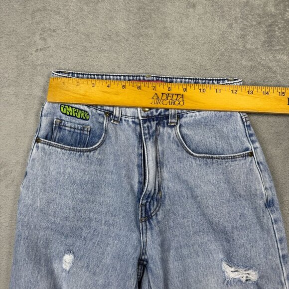 EMPYRE Tori Womens 0 Distressed Y2K Skate Jeans Relaxed Denim High Waist Ripped - Picture 9 of 11